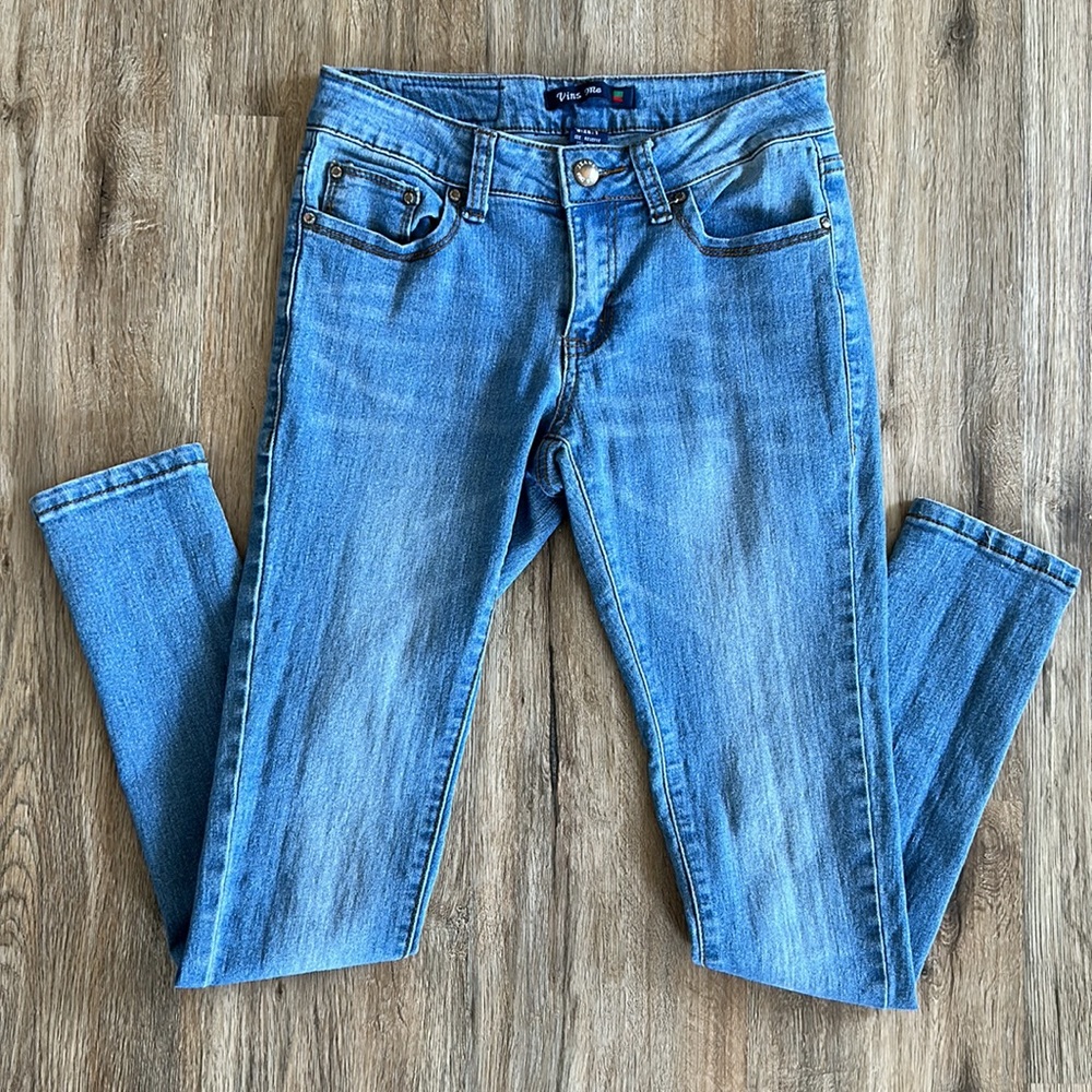 Vins Me Skinny Leg Blue Jeans Juniors Size 1